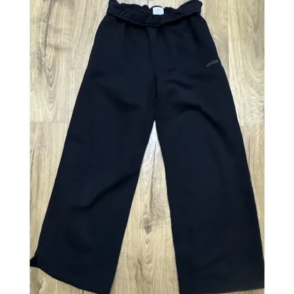 Aritzia Cozy Sweatfleece Mega Baggy Fold Sweatpants Women’s XS Black Wide Leg - Picture 5 of 11